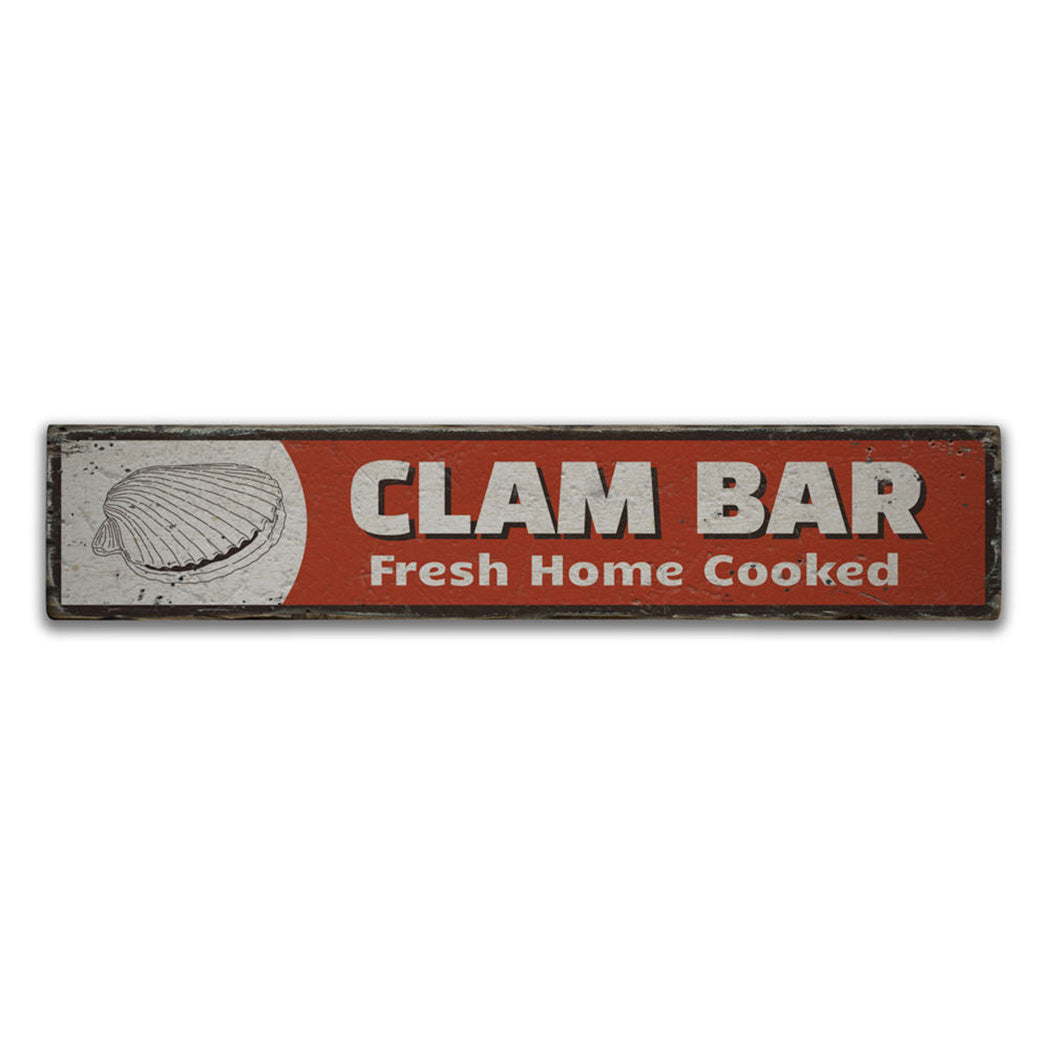 Clam Bar Rustic Wood Sign