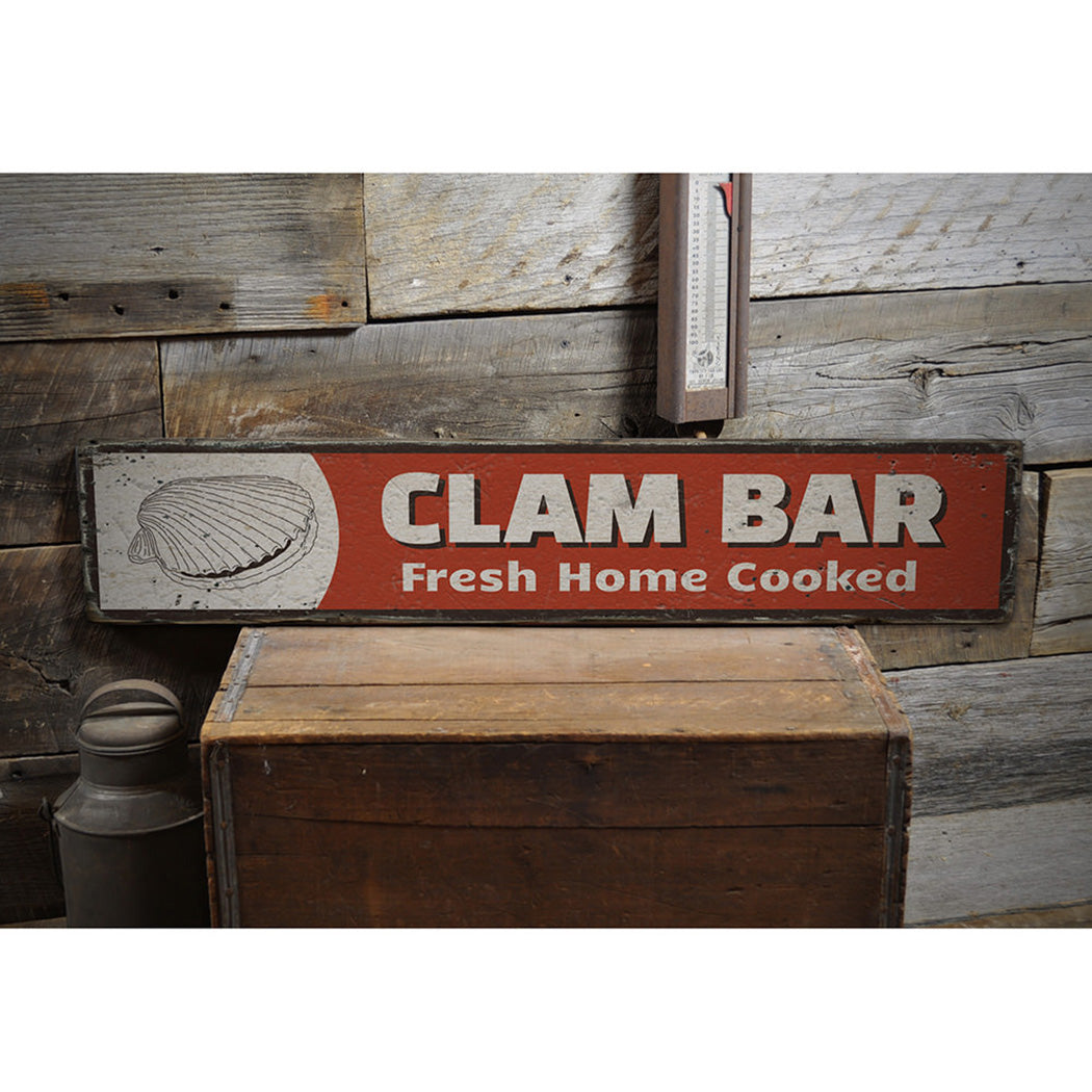 Clam Bar Rustic Wood Sign