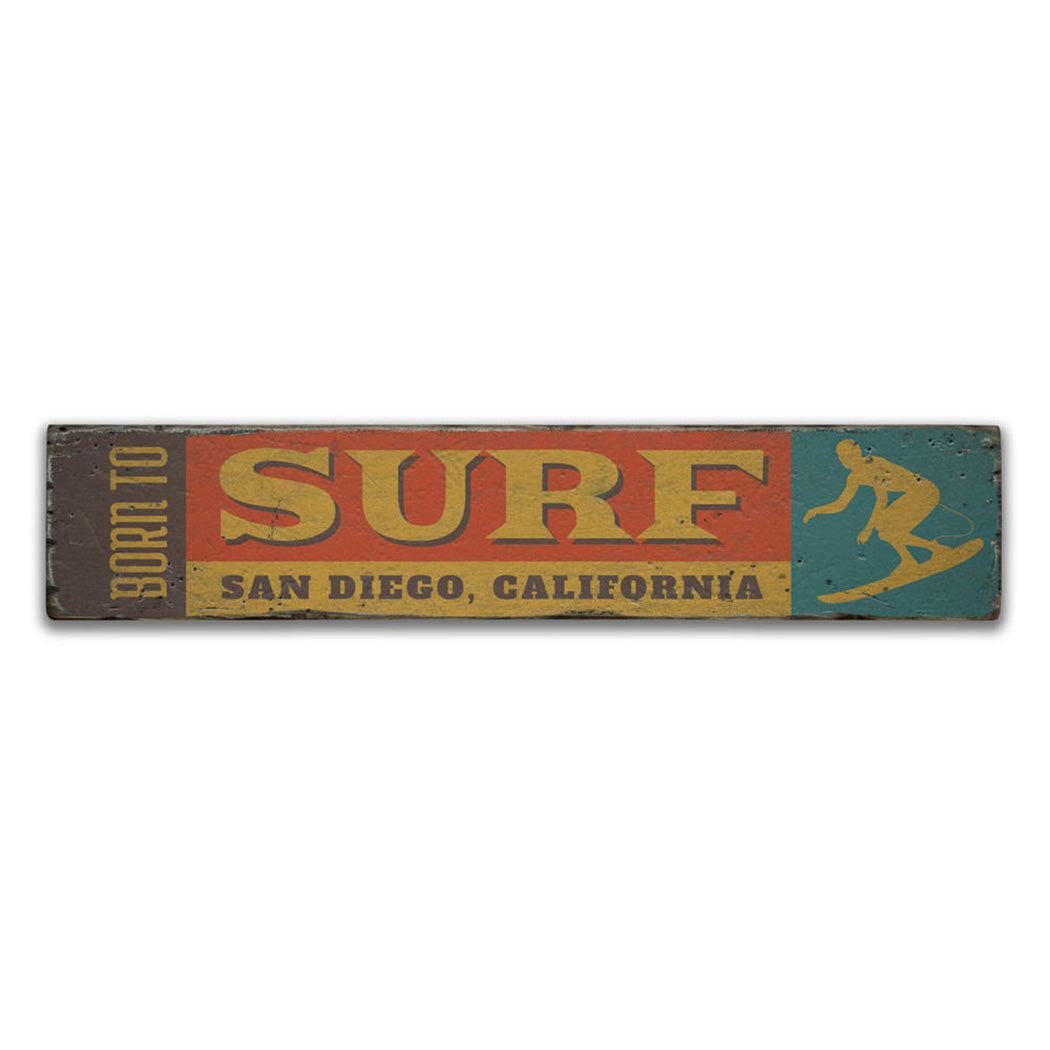 Born to Surf Rustic Wood Sign