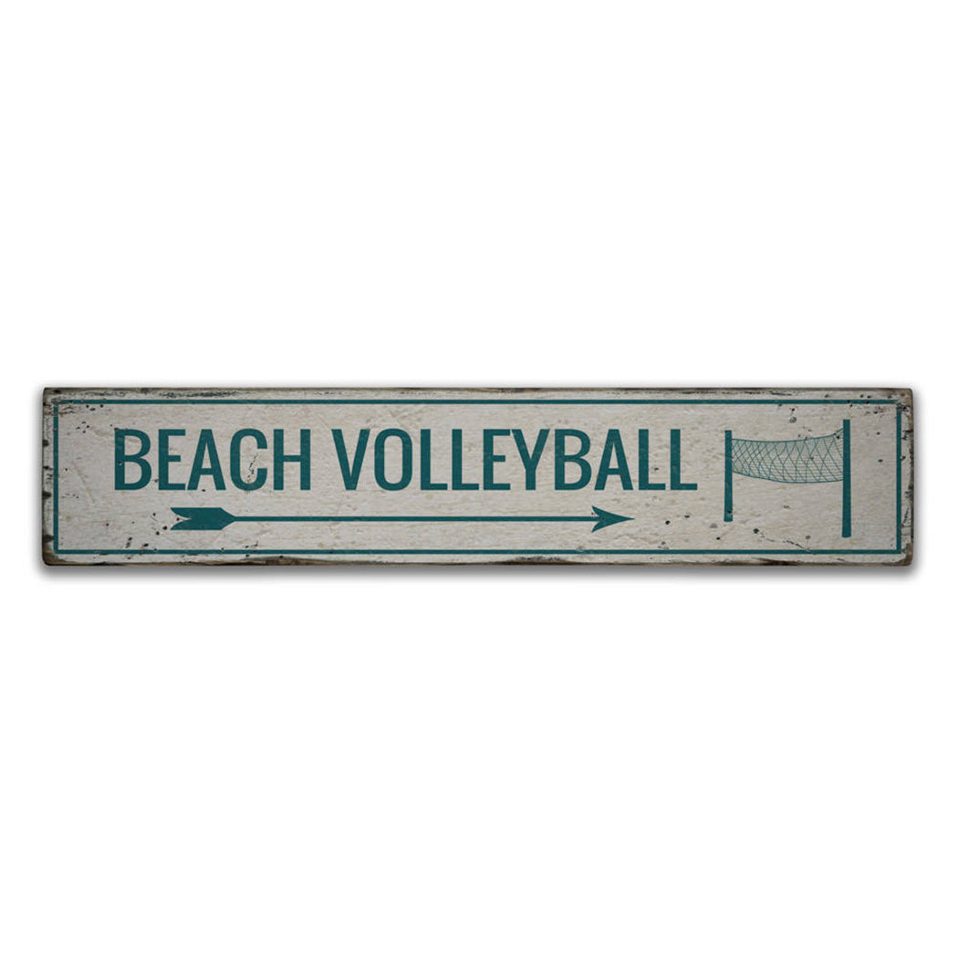 Beach Volleyball Area Rustic Wood Sign