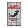 Shark Warning Caution Rustic Wood Sign