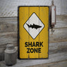 Shark Zone Rustic Wood Sign