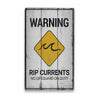 Rip Currents Warning Rustic Wood Sign