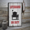 Lifeguard on Duty Rustic Wood Sign