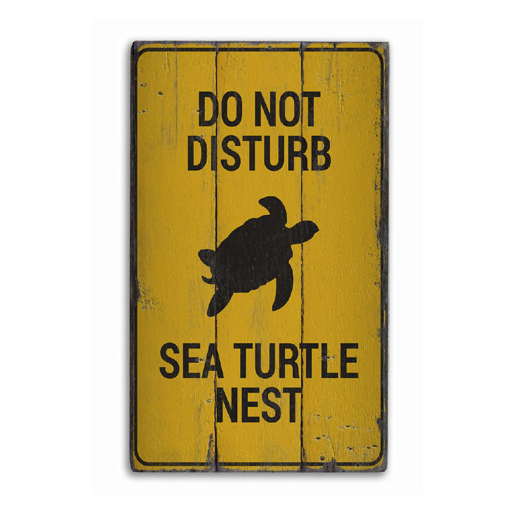 Sea Turtle Nest Rustic Wood Sign