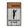 Pirate Warning Rustic Wood Sign