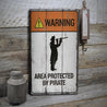 Pirate Warning Rustic Wood Sign