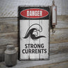 Strong Currents Danger Rustic Wood Sign