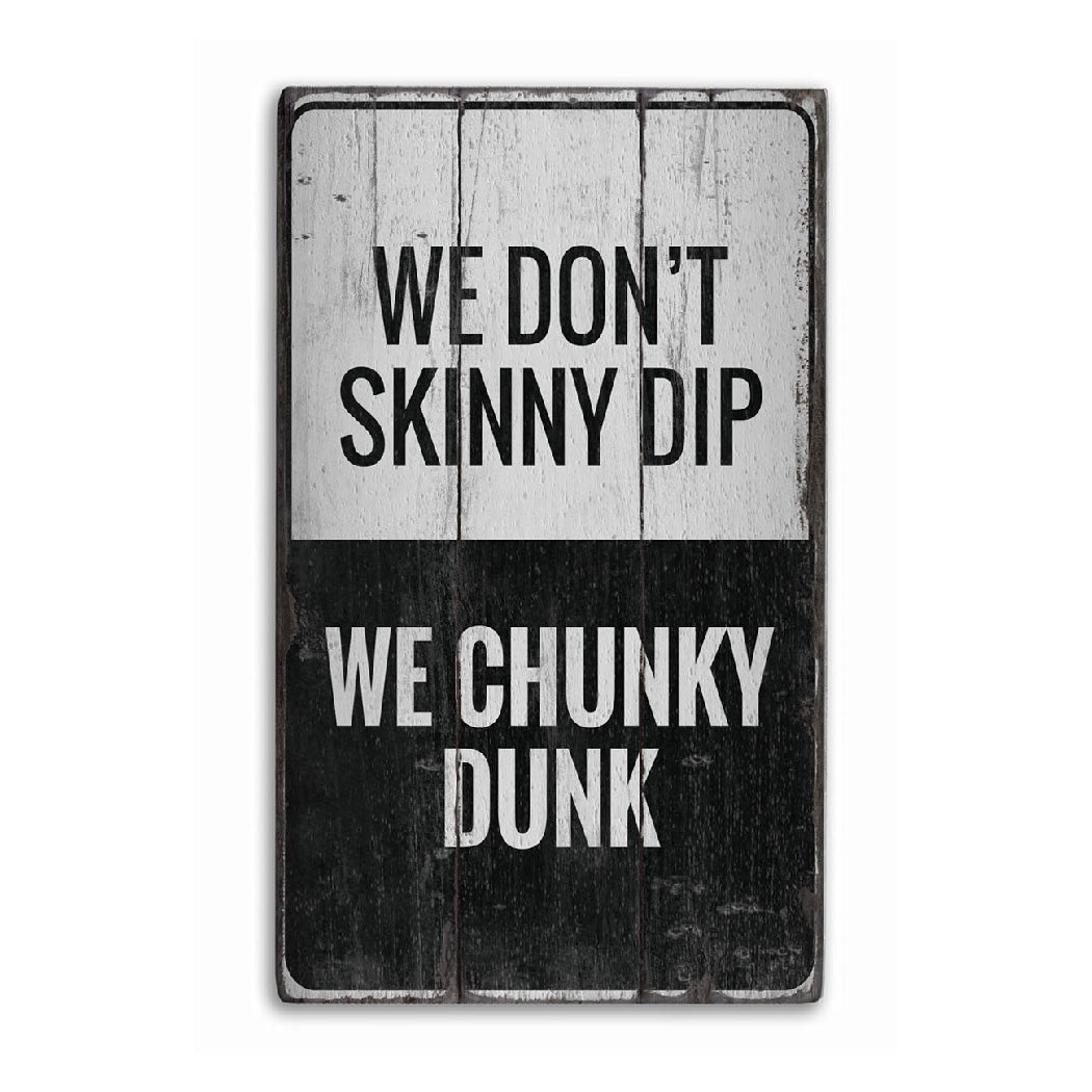 Skinny Dipping Rustic Wood Sign