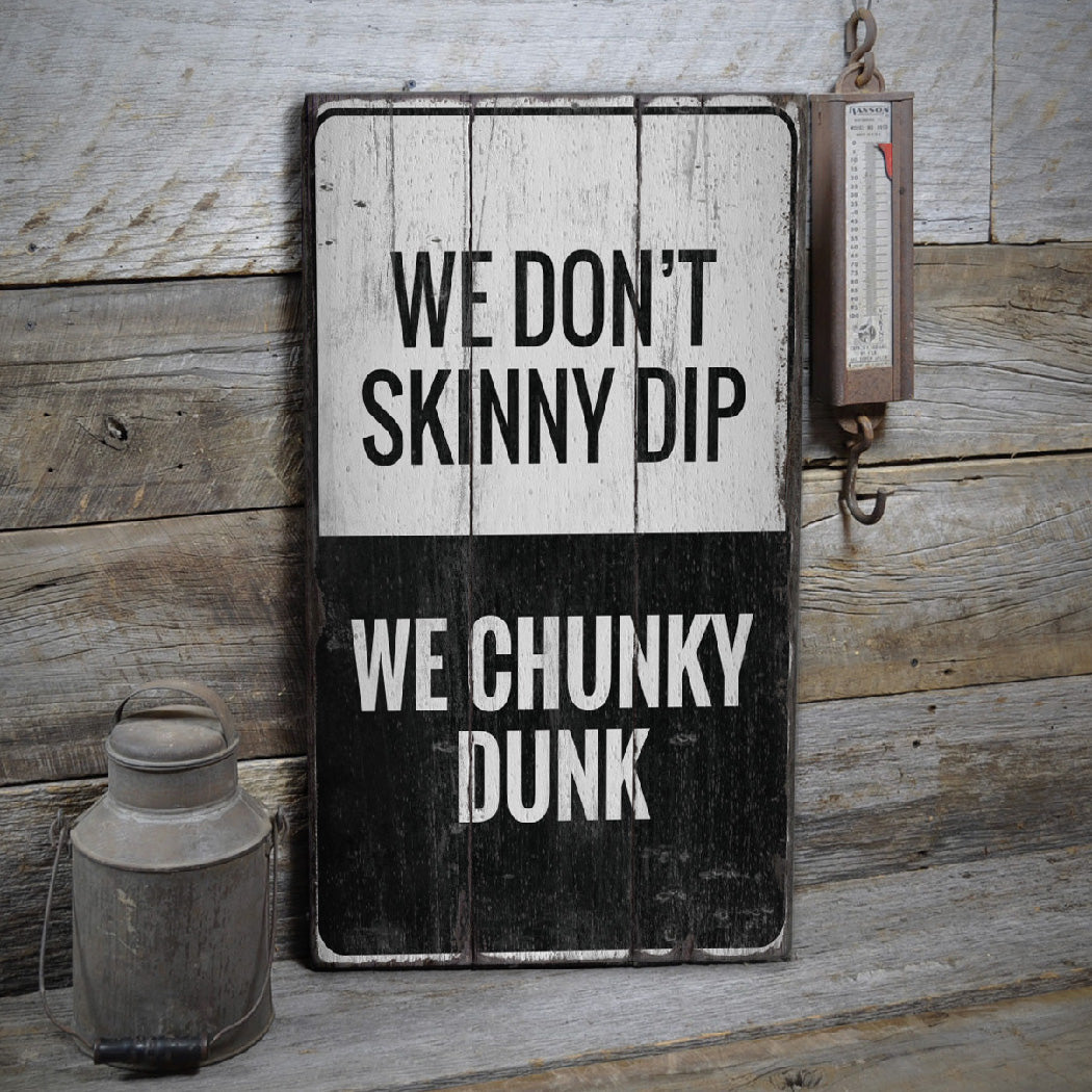 Skinny Dipping Rustic Wood Sign