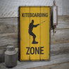 Kiteboarding Zone Rustic Wood Sign