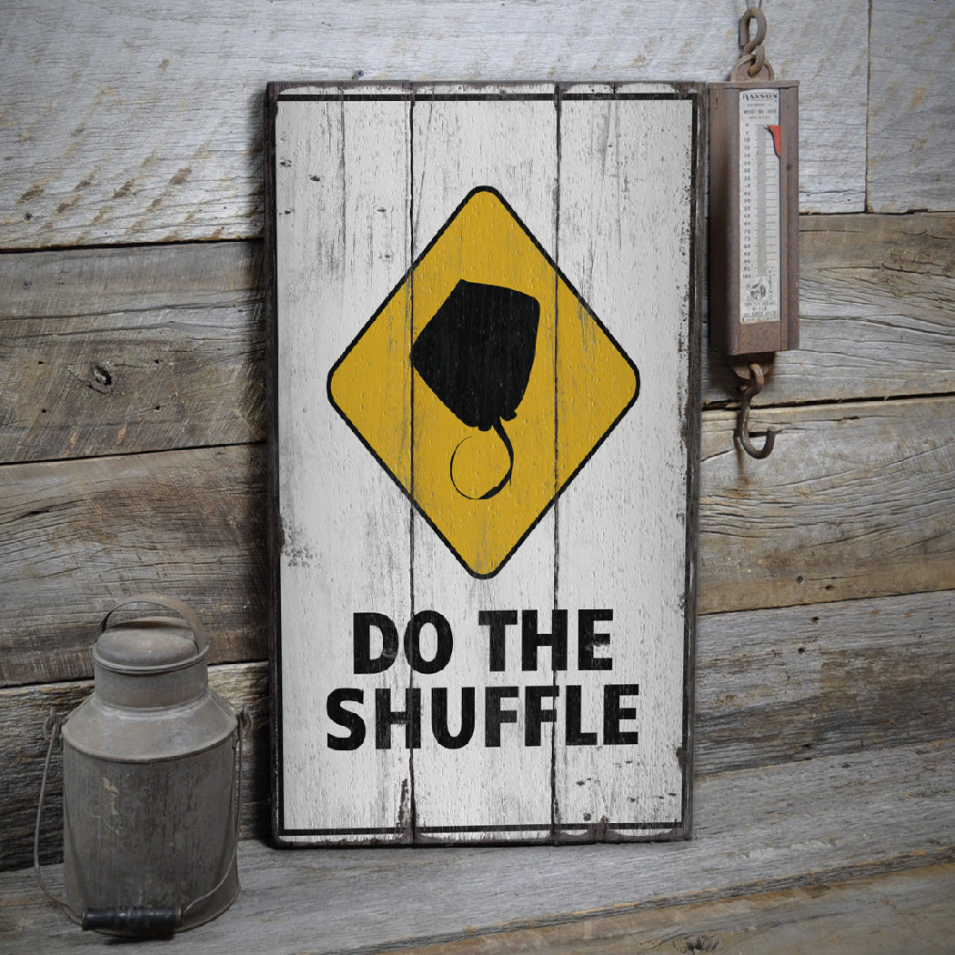 Stingray Shuffle Rustic Wood Sign