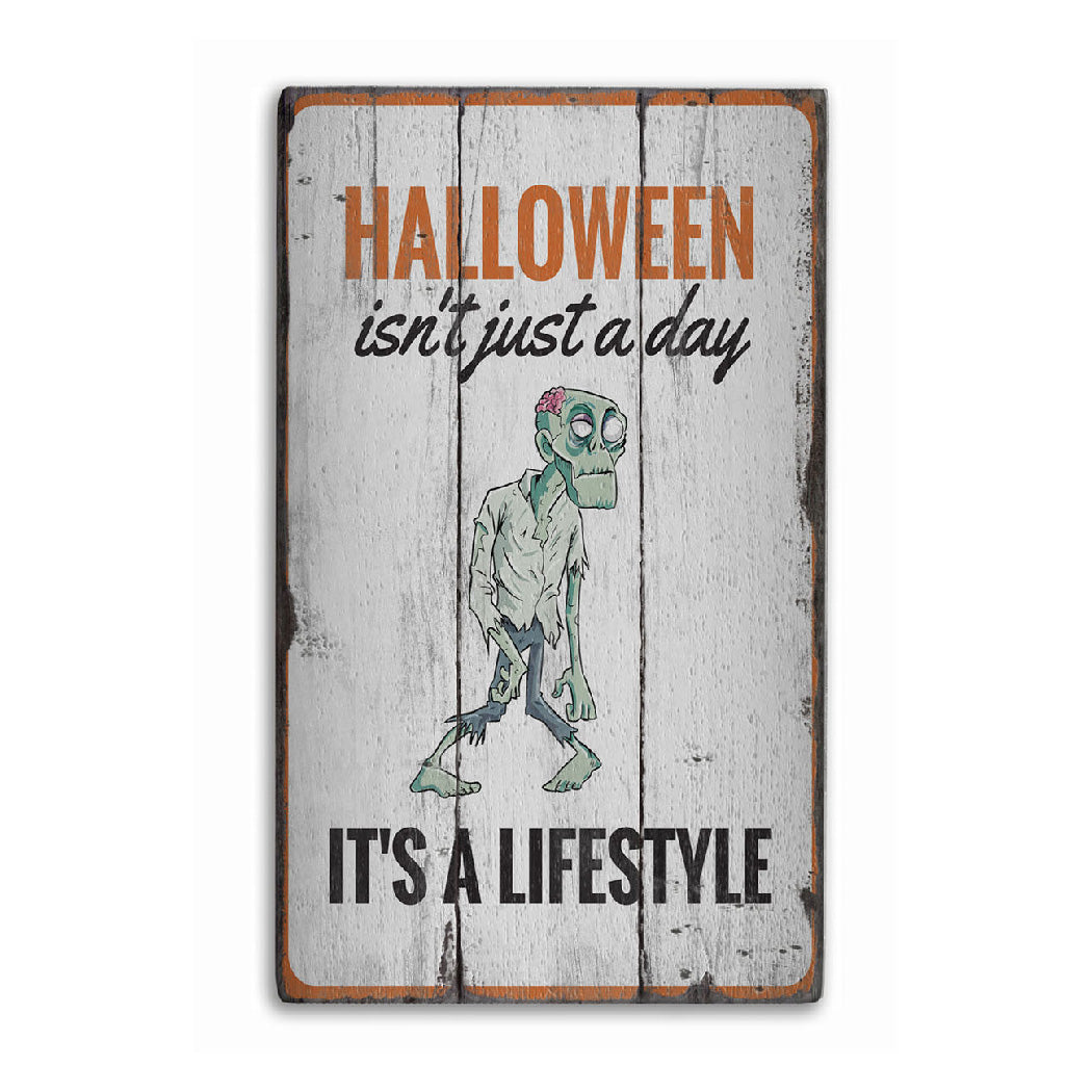 Halloween Lifestyle Rustic Wood Sign