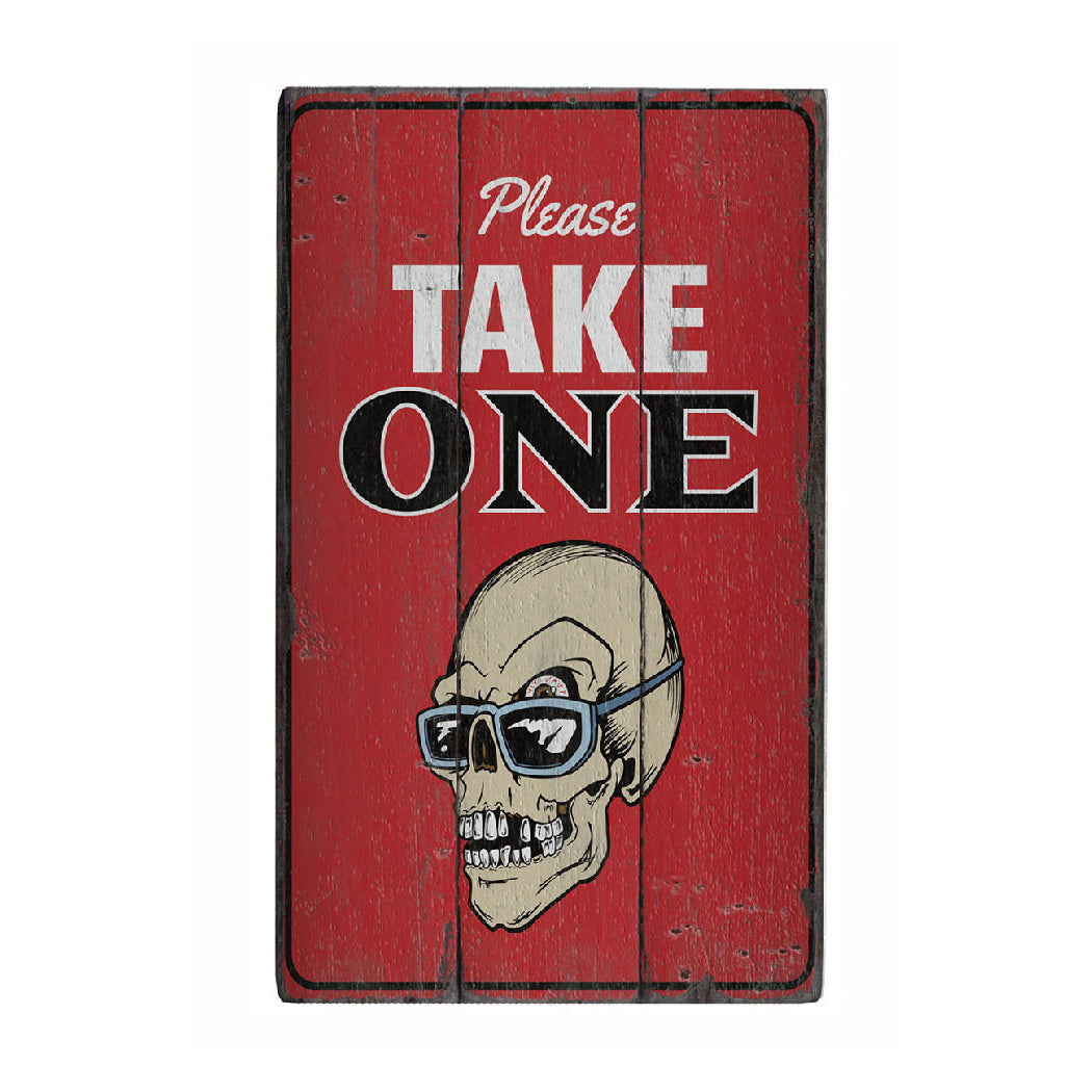 Please Take One Halloween Rustic Wood Sign