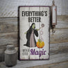 Witch and Pumpkin Rustic Wood Sign