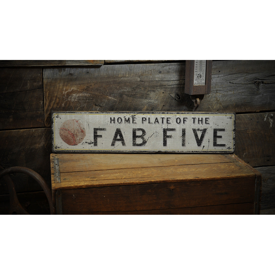 Family Baseball Rustic Wood Sign