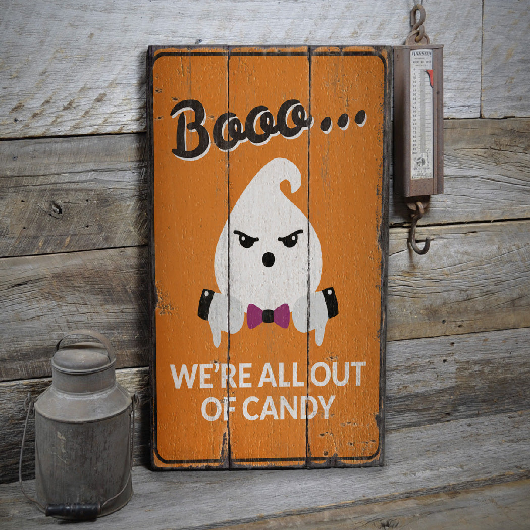 Boo Candy Rustic Wood Sign