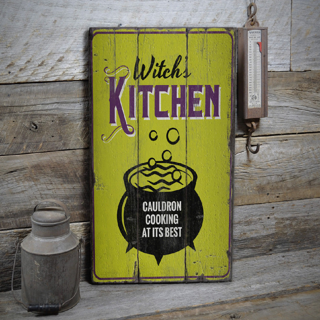 Witchs Kitchen Rustic Wood Sign