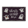 Ghosts Gather Here Rustic Wood Sign