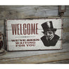 Haunted House Welcome Rustic Wood Sign