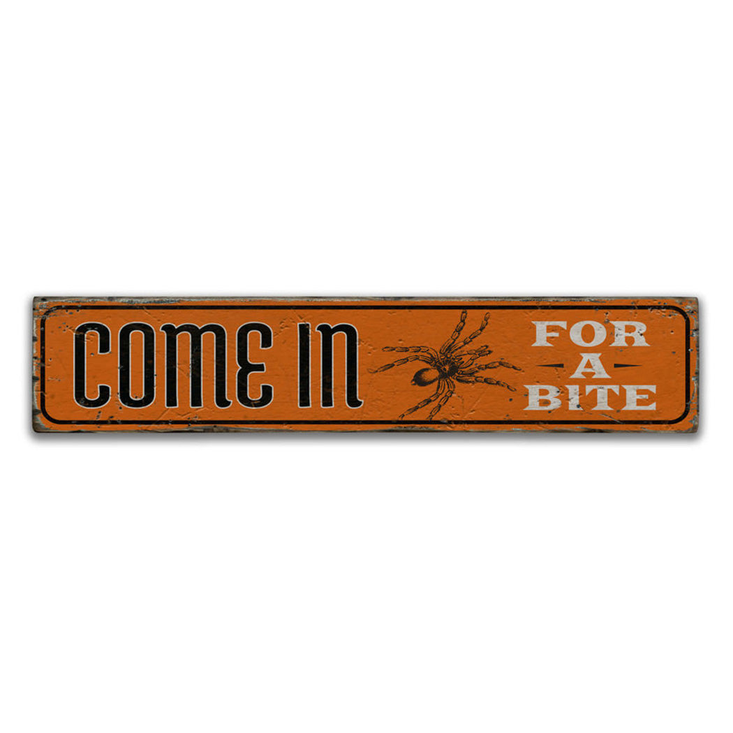 Spider Welcome Rustic Wood Sign