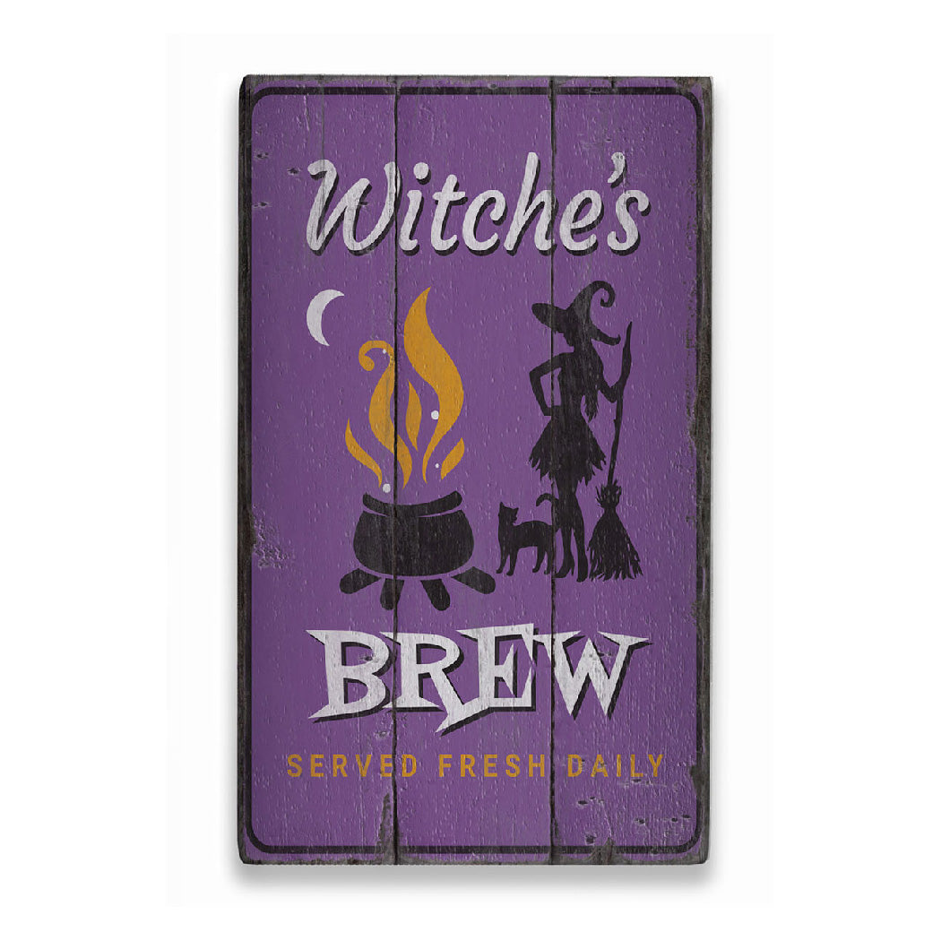 WItchs Brew Rustic Wood Sign