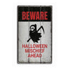 Beware Grim Reaper Rustic Wood Sign