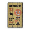 October 31 Rustic Wood Sign