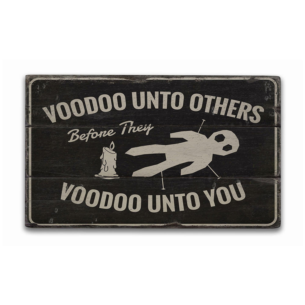 Voodoo Doll Rustic Wood Sign