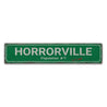 Horrorville Rustic Wood Sign