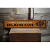 Home Black Cat Rustic Wood Sign