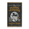 Free Flying Lessons Witch Rustic Wood Sign