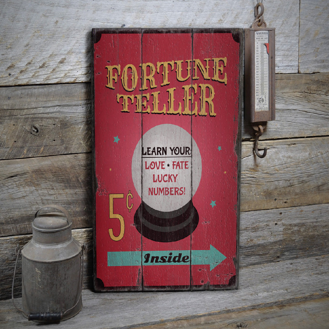 Fortune Teller Rustic Wood Sign