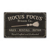 Hocus Pocus Broom Company Rustic Wood Sign