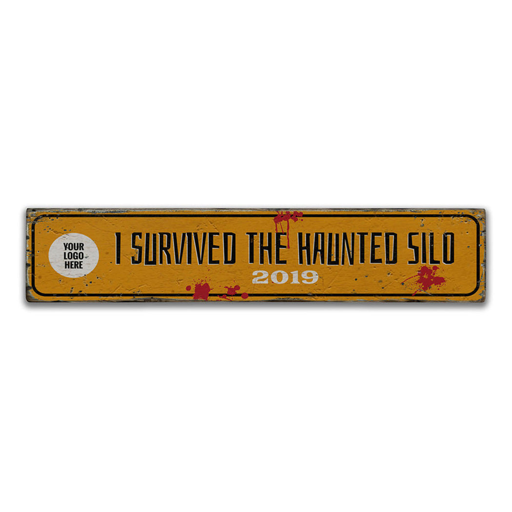 Haunted Silo Rustic Wood Sign