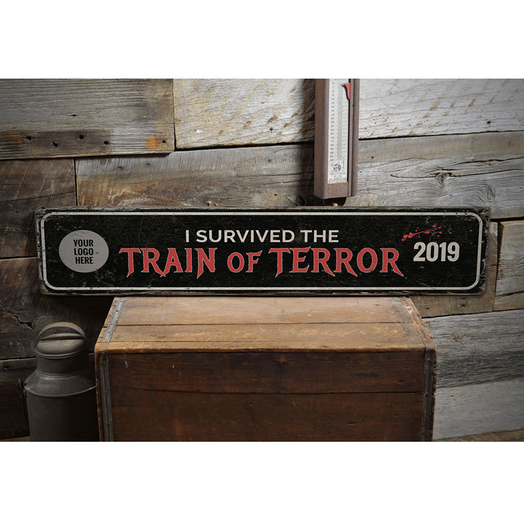 Train of Terror Rustic Wood Sign