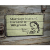 Funny Marriage Rustic Wood Sign