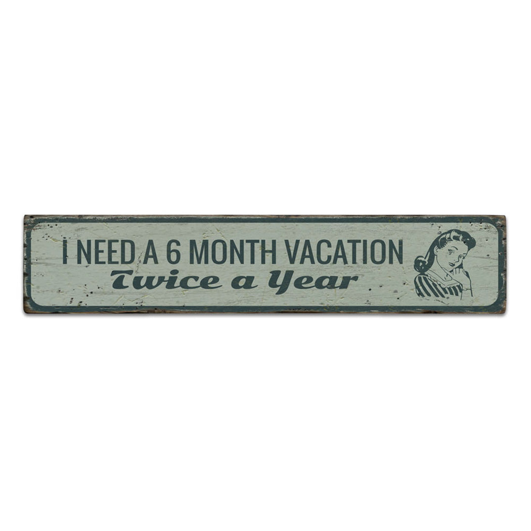 Funny Vacation Rustic Wood Sign