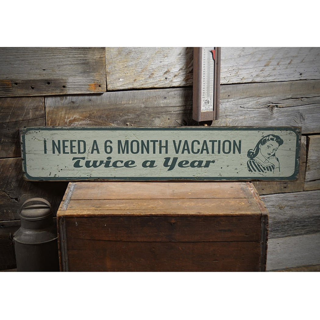 Funny Vacation Rustic Wood Sign