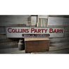 Party Barn Est. Date Rustic Wood Sign