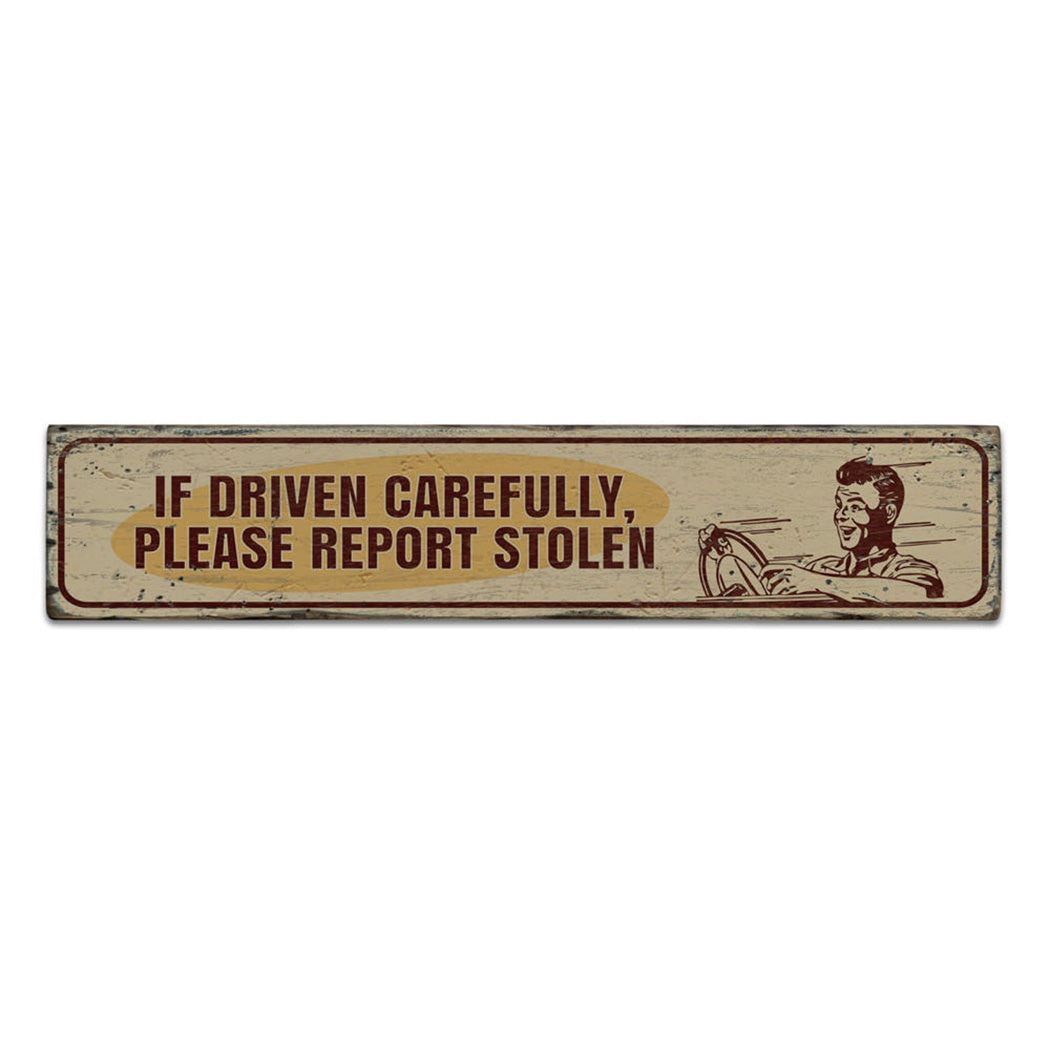 Funny Car Rustic Wood Sign