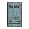 Key West Sunset Cruises Rustic Wood Sign