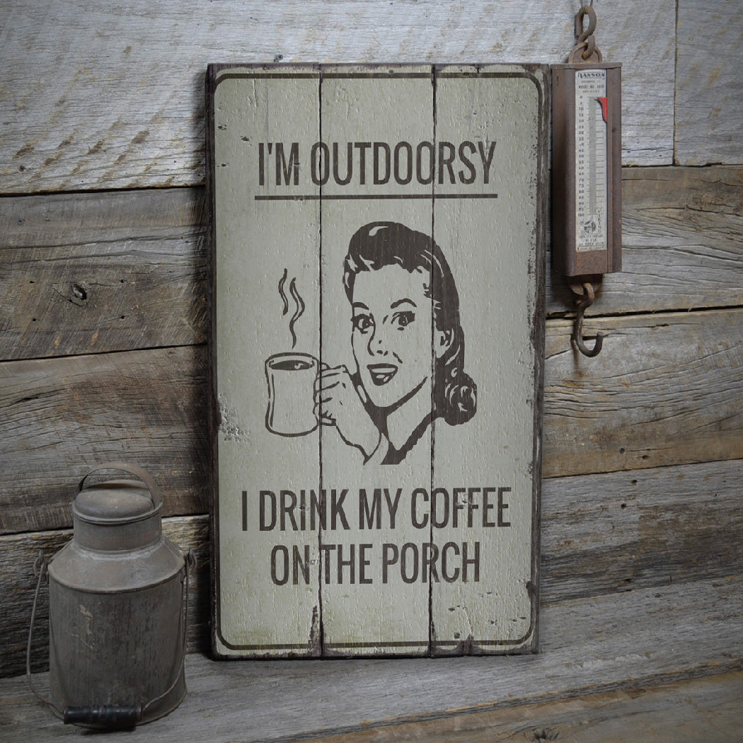 Funny Outdoors Rustic Wood Sign