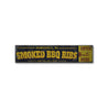 City Smoked BBQ Ribs Rustic Wood Sign