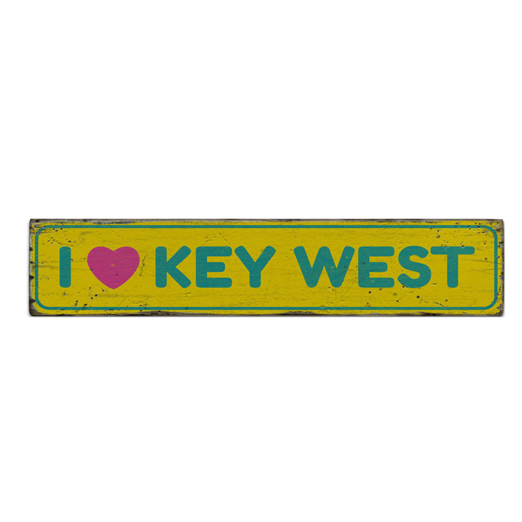 I Love Key West Rustic Wood Sign