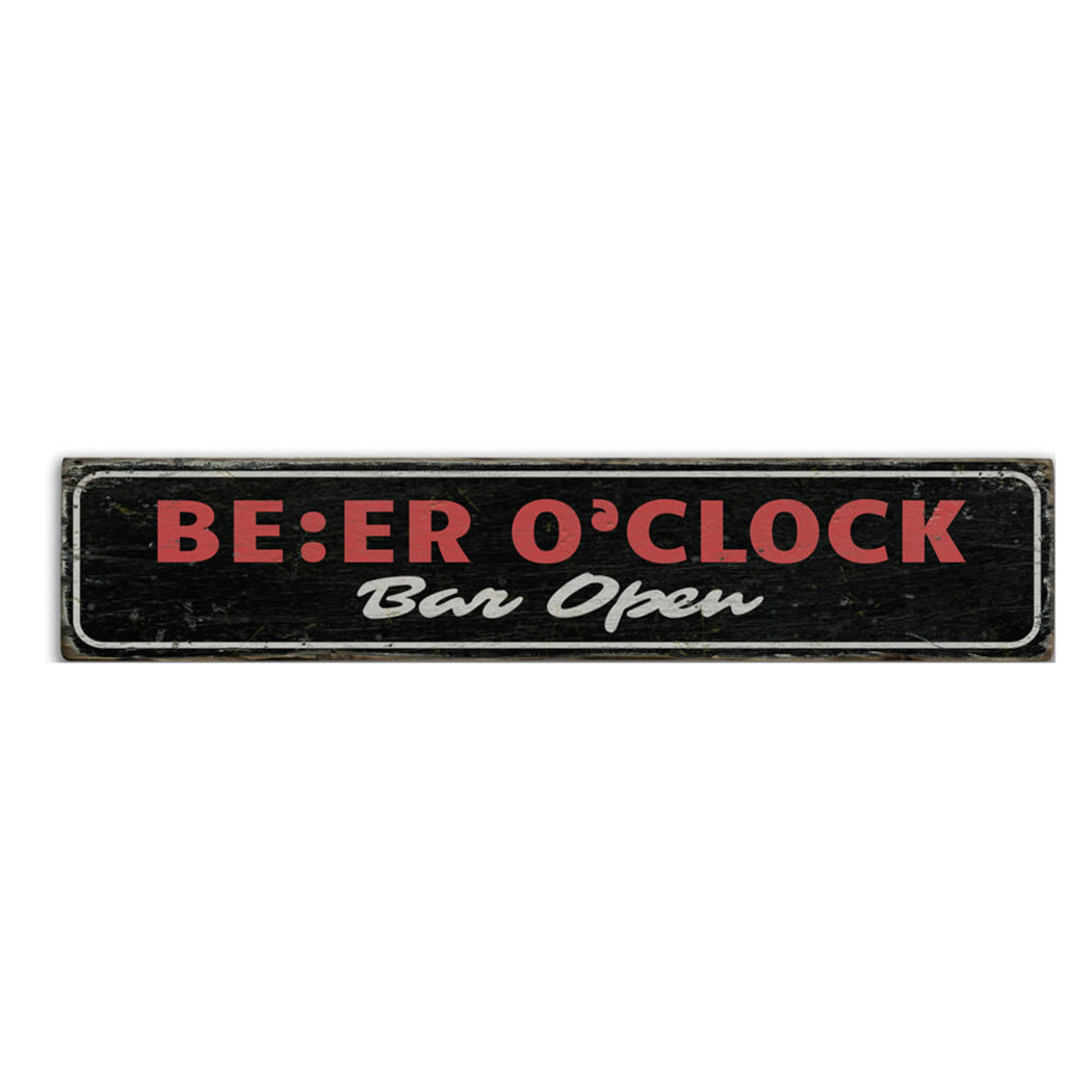 Beer O Clock Rustic Wood Sign – Lizton Sign Shop