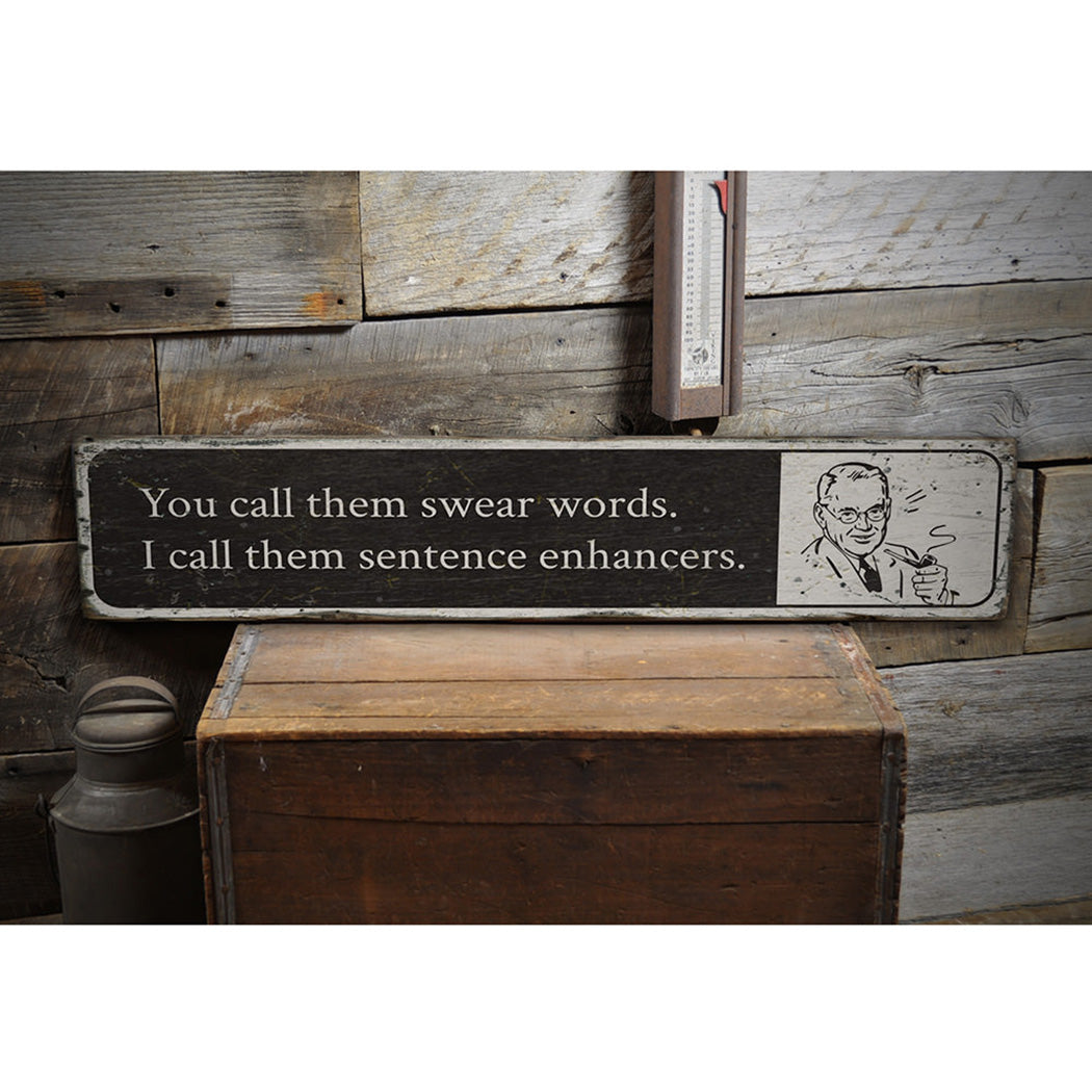 Swear Words Rustic Wood Sign