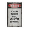 Smoking Warning Rustic Wood Sign