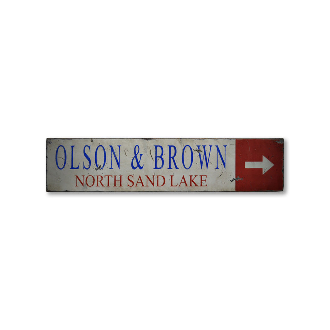 Business Arrow Rustic Wood Sign