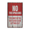 No Trespassing Rustic Wood Sign